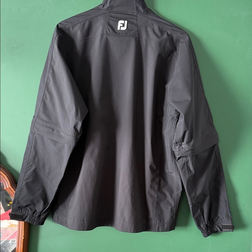 FootJoy DRYJOYS Convertible Arms Mens M Classic Black Windbreaker Golf - Picture 9 of 9